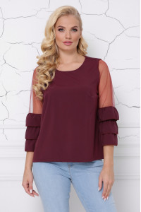 Блуза «Індиго» бордового кольору