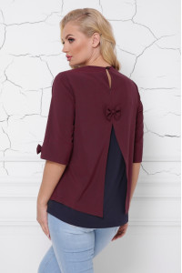 Блуза «Стела» бордового цвета