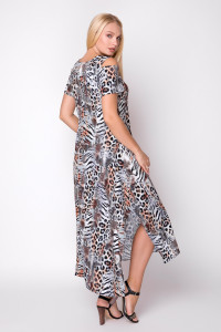 Платье «Лия» принт коричневый леопард