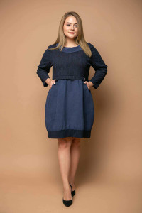 Платье «Лизи» темно-синего цвета