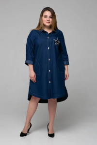 Платье-рубашка «Дакота» синего цвета
